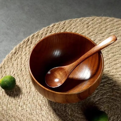 Wood Jujube Soup Bowls Solid Wooden Japanese Bowls