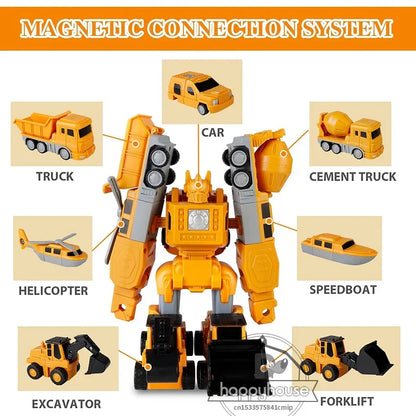 Magnetic Building Blocks Kit - Transforming Robot Car Toy for Toddlers, STEM Learning Toy, Fall 2025 Gift Idea