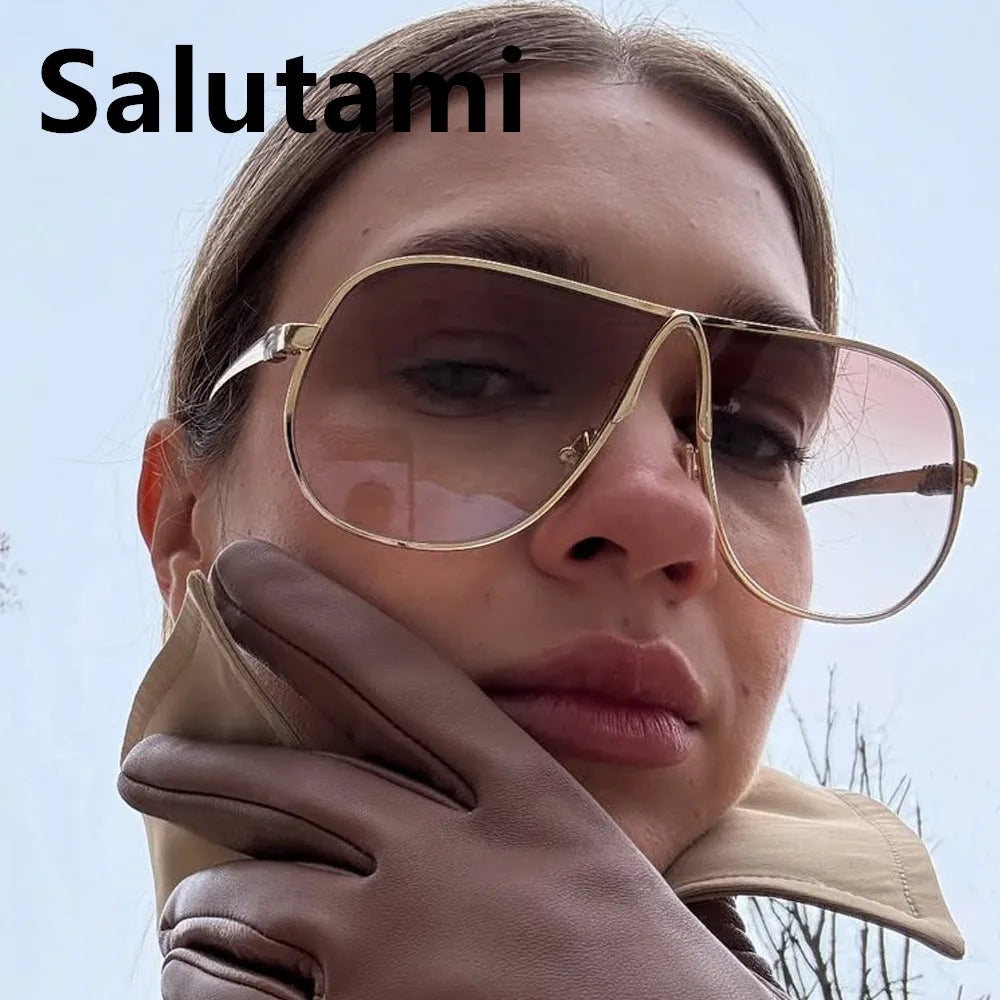 Sunglasses Oversize Square Gradient Alloy Frames Vintage Driving Shades Fall 2026 Casual Regular Look