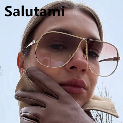 Sunglasses Oversize Square Gradient Alloy Frames Vintage Driving Shades Fall 2026 Casual Regular Look