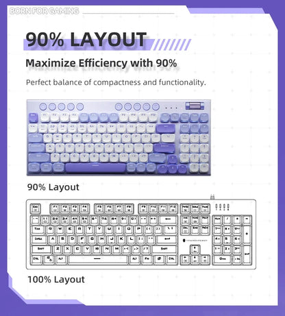 Cordless Low Profile Mechanical Keyboard 98 Keys PBT