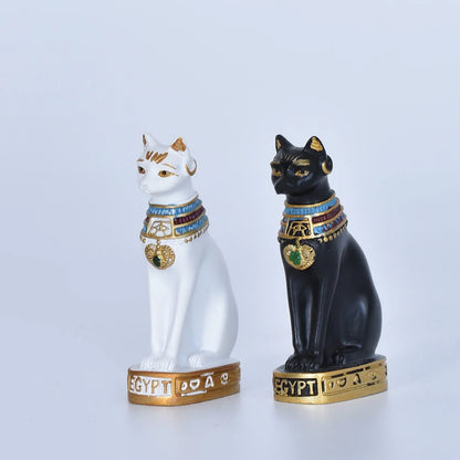 Cat Statue Mini Egyptian Cat Goddess Resin Decor For Household And Garden Retro Gift Idea