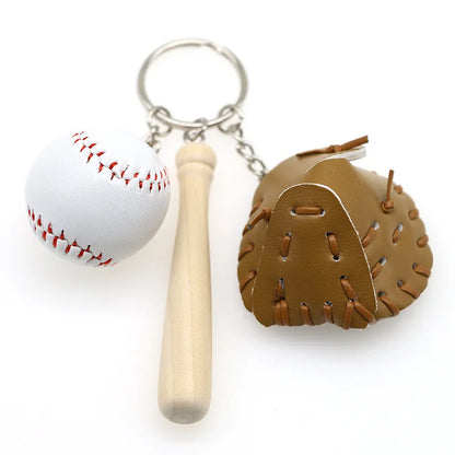 Pu Dachshund Leather Bag Charm Baseball Keychain Gift