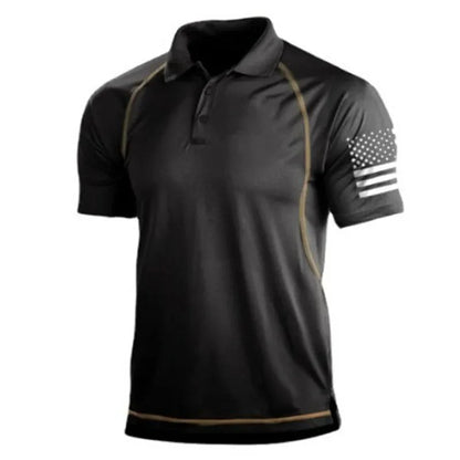 Hiking Summer T-Shirts Men Casual Loose Lapel Short-Sleeved Breathable Sports Tees