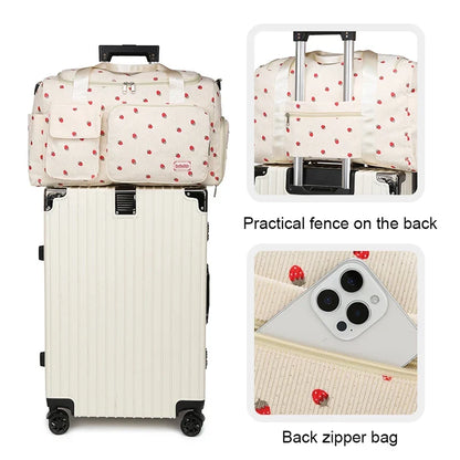 Travel Corduroy Tote Bag Large Capacity Carry On With Shoe Compartment Summer Travel 2026 Duffle
