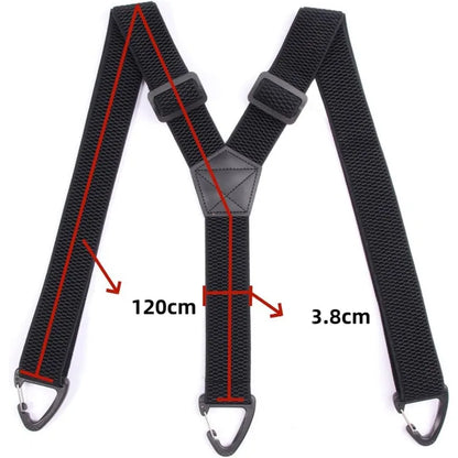 Black Suspenders 3.8cm Wide Y-Back Elastic Work Braces Fall 2026 With Plastic Gripper Clasps