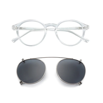 Clip2026 Edition On Sunglasses Retro Round Frames Anti Blue Light Polarizing Clip Ons Summer