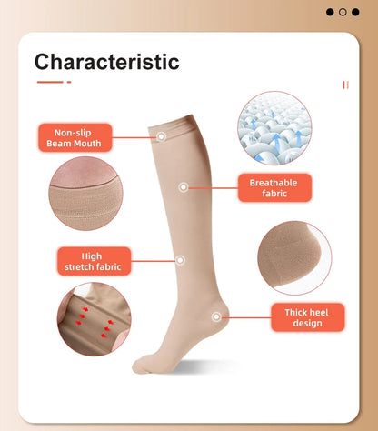 Varicose Veins Support Calf Sleeve Unisex S–7XL 2026 – Medical Grade Compression Stockings 34–46mmHg Class 3