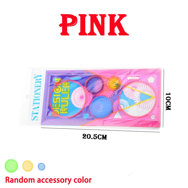Creative Kids Geometry Spirograph Stencils Kit - 4 Flower Drawing Templates, Educational Art Tools for School Supplies in Vibrant Colors
