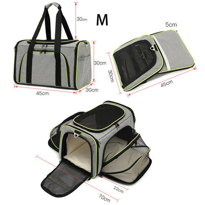 Pet Carrier Bag Up To 10kg Foldable Breathable Plush-Sided Travel Carrier Fall 2025 Safe Locking Zippers