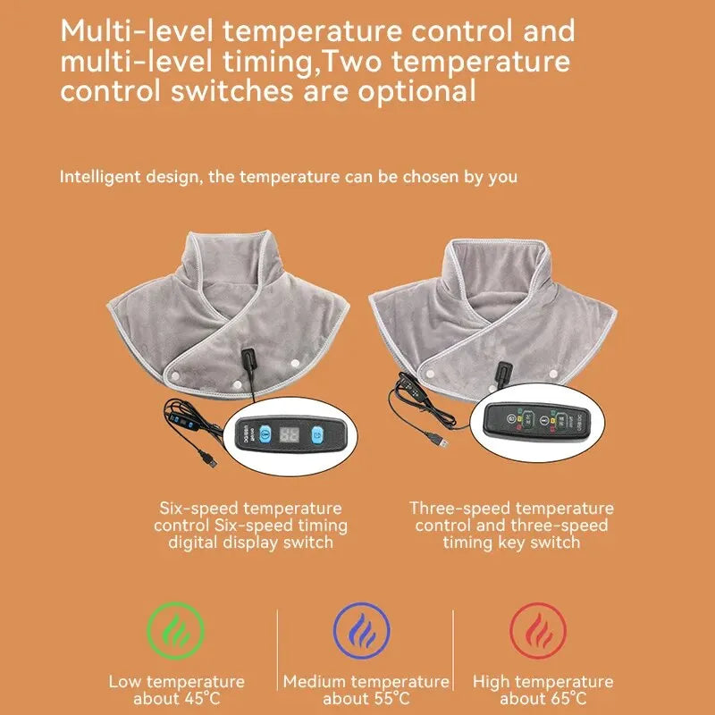 Pain Relief 2026 – Neck Shoulder Heating Massager Infrared Vibration Therapy Pad