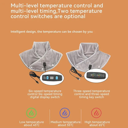 Pain Relief 2026 – Neck Shoulder Heating Massager Infrared Vibration Therapy Pad