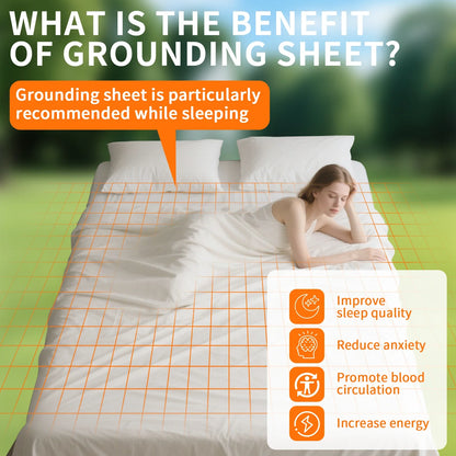 Grounding Earthing Bed Sheet 95 Cotton 5 Silver Fiber