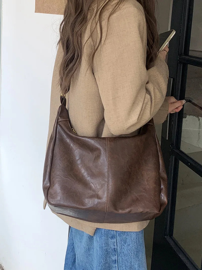 Plush Multi-Use Womens Hobo Bag - Slouchy, Faux Leather