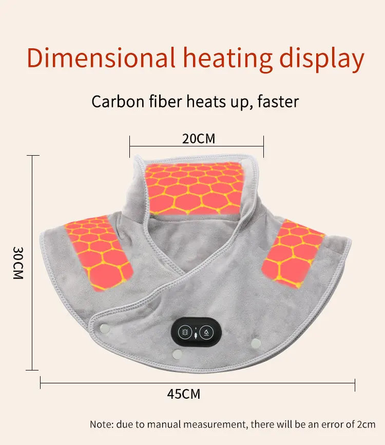 Pain Relief 2026 – Neck Shoulder Heating Massager Infrared Vibration Therapy Pad