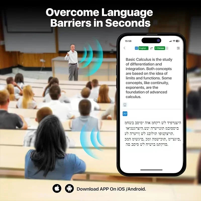 AI Translating Earbuds Cordless Translator Headphones 60H