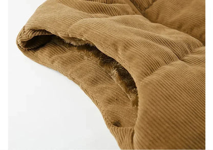 Mens Insulating Fleece Vest - Quilted Corduroy, Casual