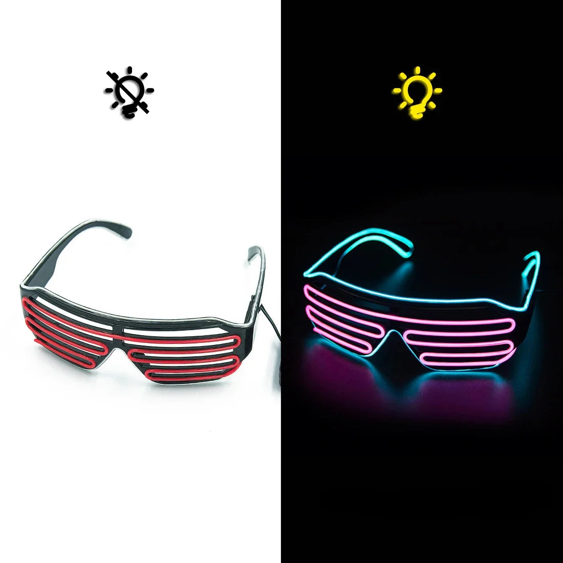 Glasses Glowing LED Luminous Neon Sunglasses for Christmas Party Prop