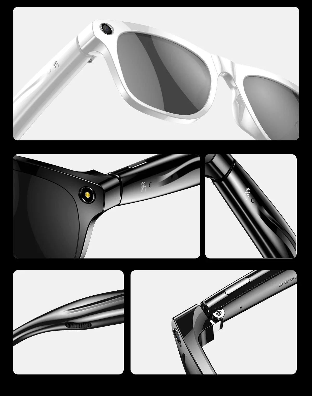AI Smart Camera Glasses Bluetooth Call Voice Assistant