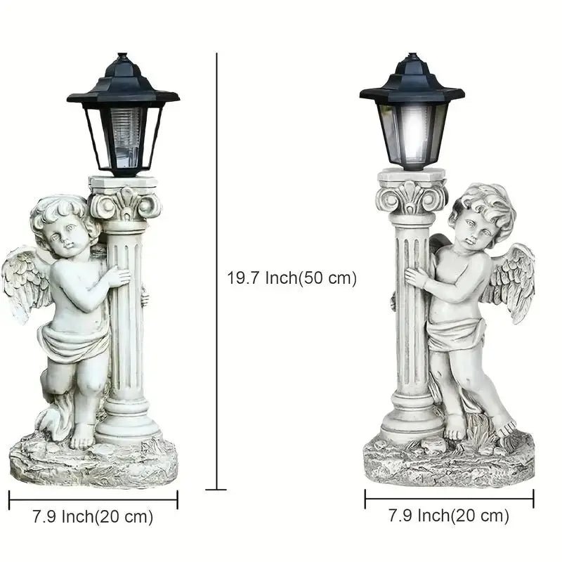 Angel Solar Light Statue 19.29 Inch Outdoor Garden Path Light Catholic Religious Decor Gift Idea