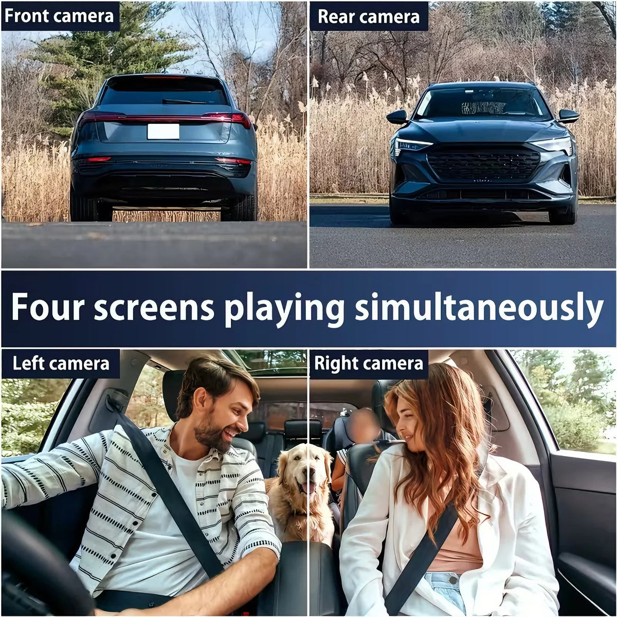 Front/Rear/Inside Cameras, Full HD 1080p Night Vision, Loop Recording Fall 2026 – Dash Cam 4 Channel Car DVR