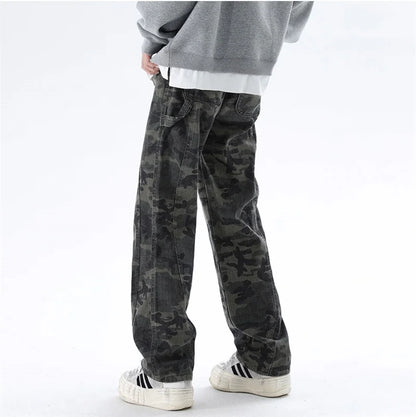 Men’s Oversized Cargo Jeans - Baggy Straight Denim Wear