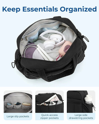 Duffel Travel Bag with Shoulder Strap, Large Capacity Gym & Diaper Bag