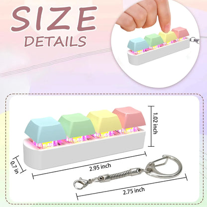 Fidget Keyboard Toy LED Keychain 4 In 1 Stress Relief