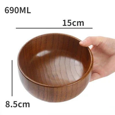 Wood Jujube Soup Bowls Solid Wooden Japanese Bowls