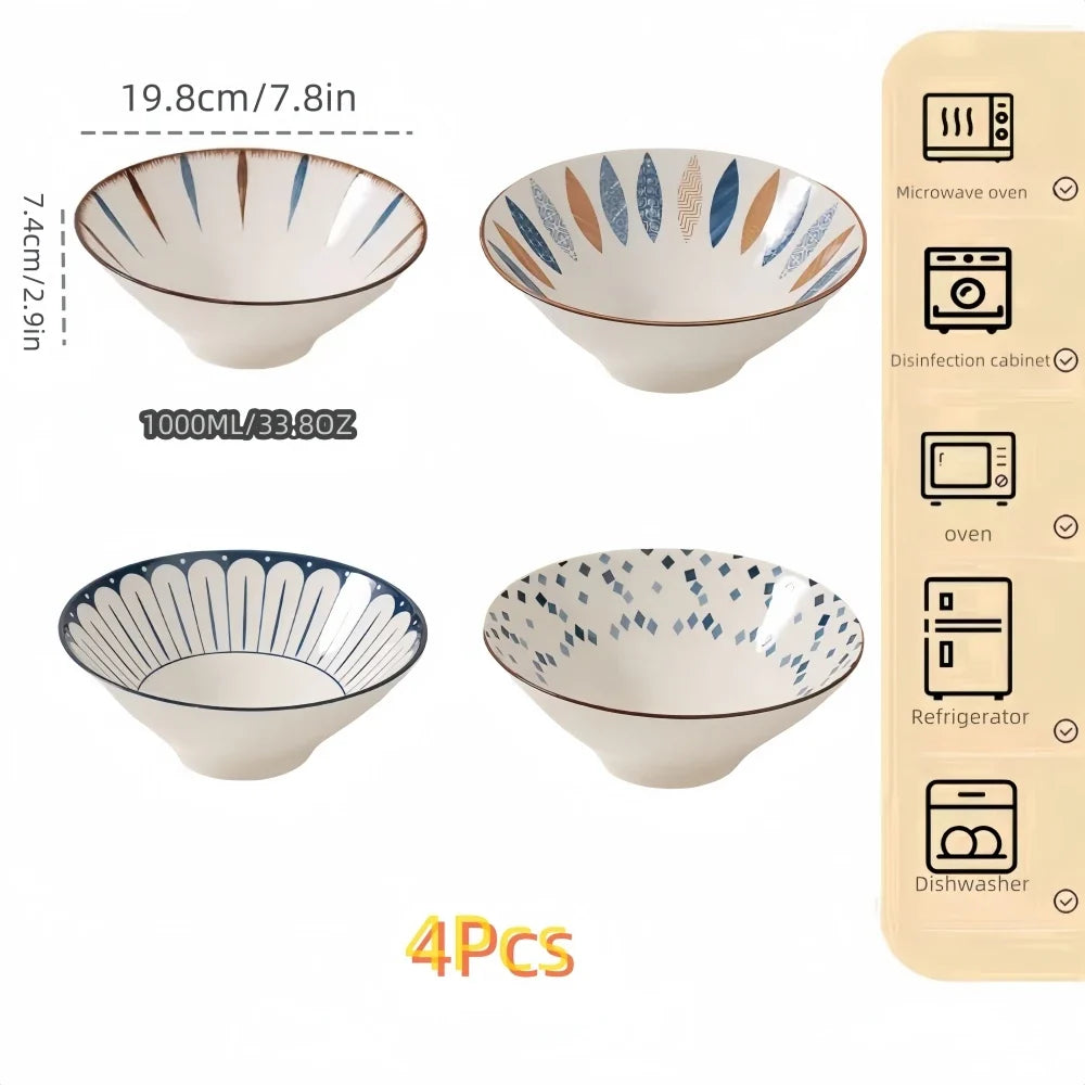 Bowl Ramen 8 Inch Porcelain Japanese Noodle Bowl Large