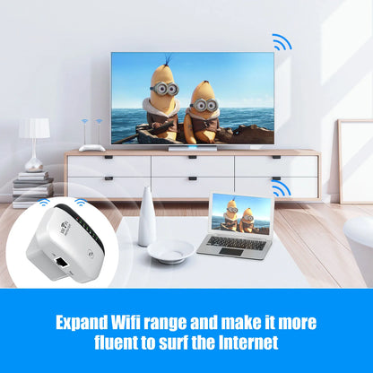Cordless Repeater with WPS for Household Network Boost 2026 – WiFi Range Extender 300Mbps 2.4GHz
