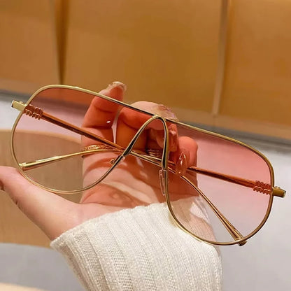 Sunglasses Oversize Square Gradient Alloy Frames Vintage Driving Shades Fall 2026 Casual Regular Look