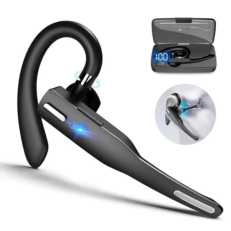 Cordless Headset Bluetooth 5.1 Noise Reduction Ear-mounted Business Headphones