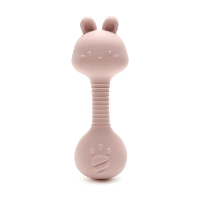 Rabbit Silicone Teether Rattle Newborn Sensory Toys