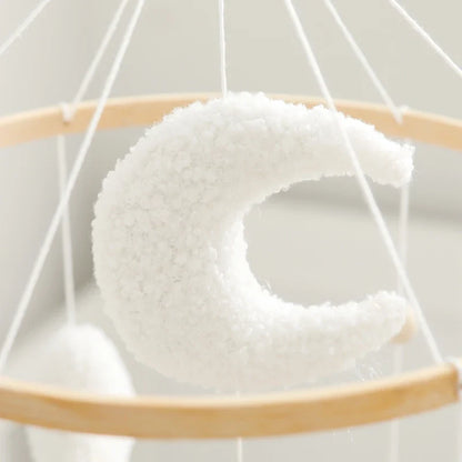 Crib Wooden Mobile Felt Bear Musical Newborn Sensory Toys