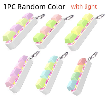 Fidget Keyboard Toy LED Keychain 4 In 1 Stress Relief