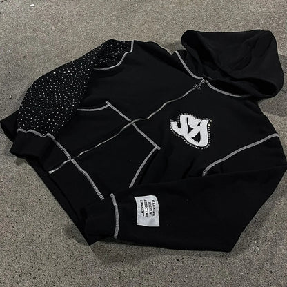 Relaxed Oversized Men Hoodie - Boxy Patchwork, Cotton Street