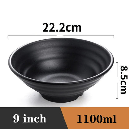 Bowl Ramen Black Plastic Japanese Style Noodle Bowl