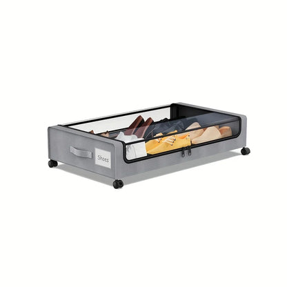 Storage Underbed Container With Wheels And Lid Pull Out Organizer Dorm Bedroom Back To School 2025 Space Saving