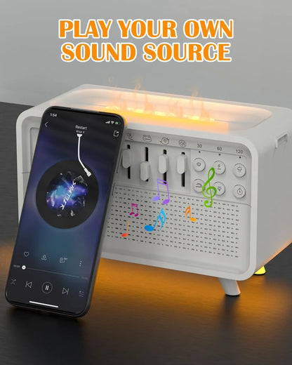 White Bluetooth Noise Speaker Humidifier Night Light
