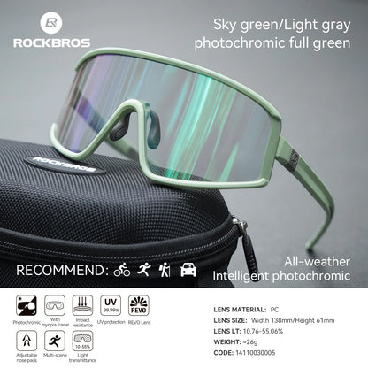 Cycling Sunglasses Polarized UV400 Anti-Fog Photochromic Outdoor Eyewear All-Season Anti-Slip Unisex
