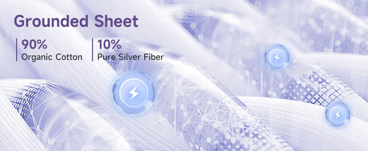 Grounding Earthing Bed Sheet 95 Cotton 5 Silver Fiber