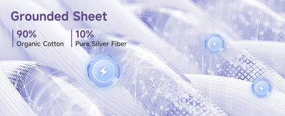 Grounding Earthing Bed Sheet 95 Cotton 5 Silver Fiber