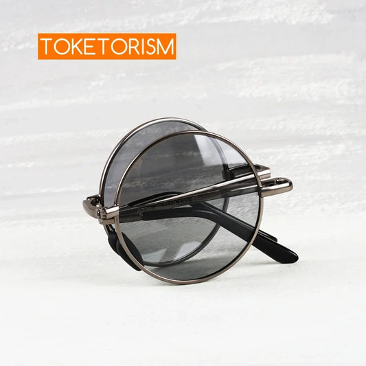 Sunglasses Photochromic Foldable Polarized Round Frame Summer 2026 Glare Reduction for Driving