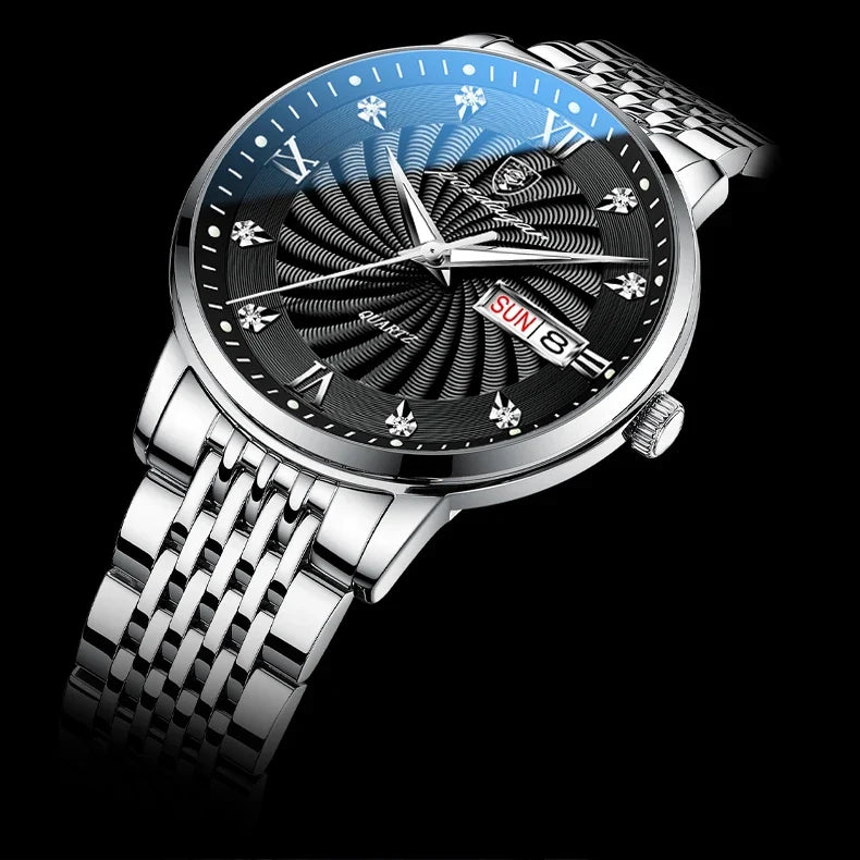 Wristwatch Quartz Stainless Steel Luminous Date Week