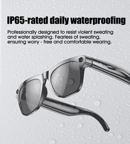 AI 4K Smart Camera Glasses Photochromic Travel Handsfree