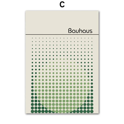 Bauhaus Green Minimalist Wall Art Canvas Print Water-Resistant