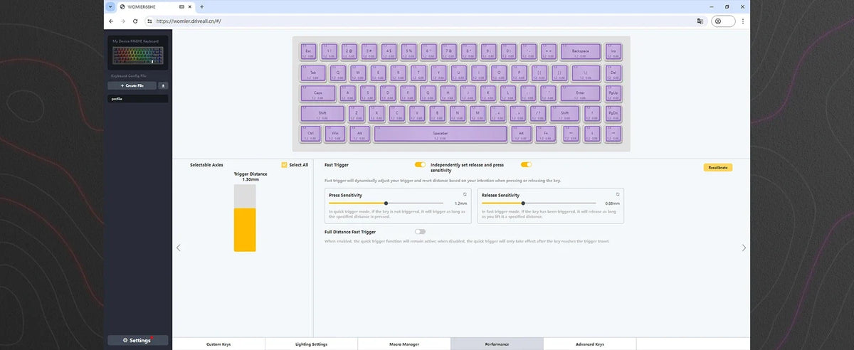 Mechanical Keyboard 68-Key Hall Effect RGB Wired Travel-Friendly