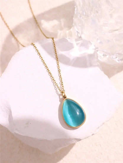 Layered2026 Edition Gold Tone Necklace Kit With Resin Stone Pendants Boho Statement Jewelry Gift Idea Fall