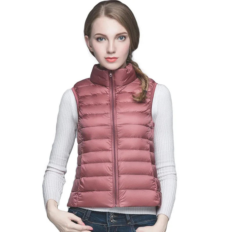 Light Women's Sleeveless Vest - Quilted Nylon, Warm